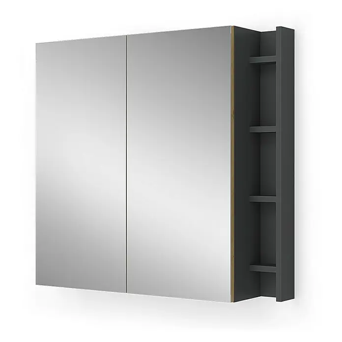 Vicco Spiegelschrank Edelin Anthrazit/Artisan mit Regalen - Sonstiges, Anthrazit/Artisan