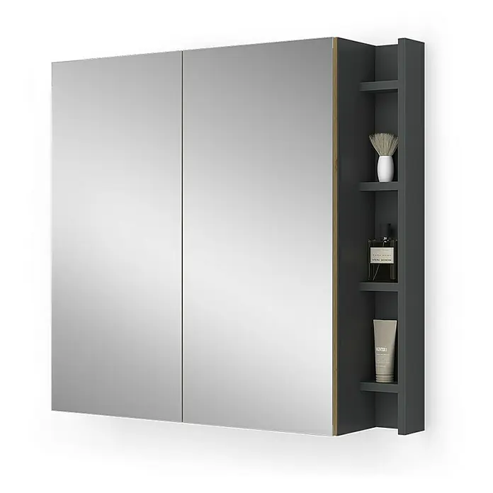 Vicco Spiegelschrank Edelin Anthrazit/Artisan mit Regalen - Sonstiges, Anthrazit/Artisan