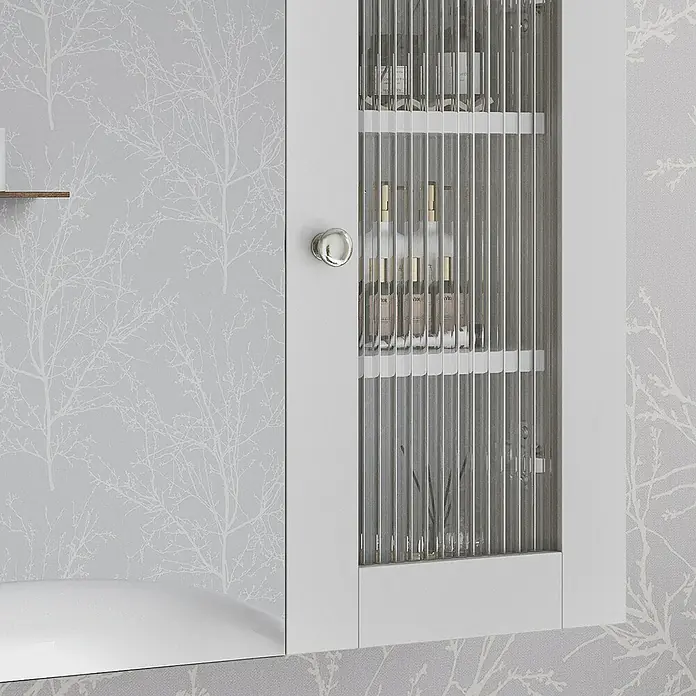 Vicco Spiegelschrank Malte Weiß mit Spiegel - B x H: 60 x 50 cm, Stahl, Weiß