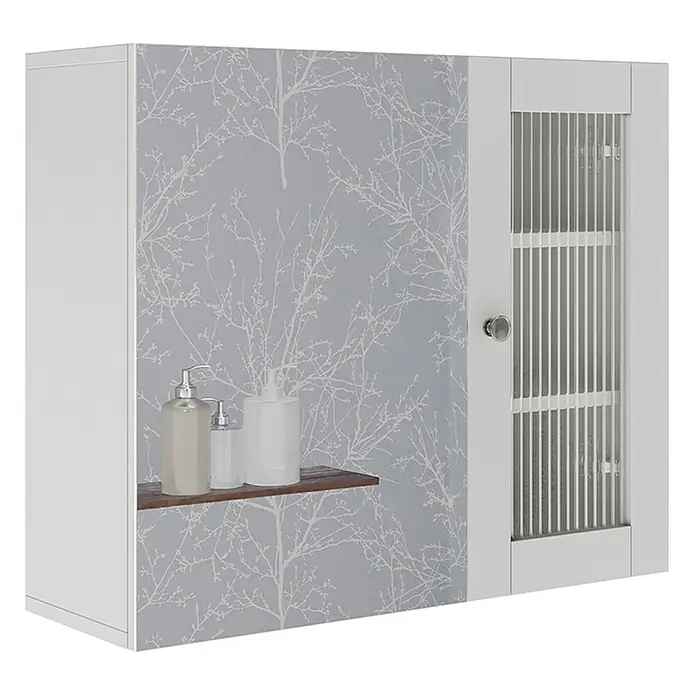 Vicco Spiegelschrank Malte Weiß mit Spiegel - B x H: 60 x 50 cm, Stahl, Weiß