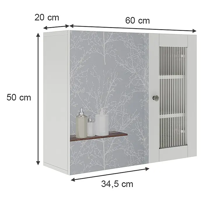 Vicco Spiegelschrank Malte Weiß mit Spiegel - B x H: 60 x 50 cm, Stahl, Weiß