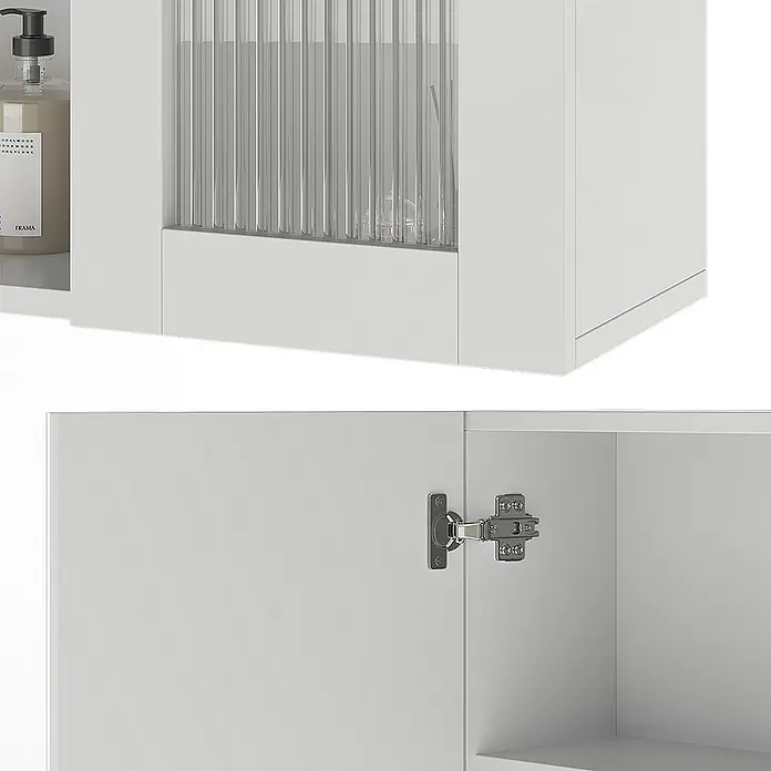 Vicco Spiegelschrank Malte Weiß mit Spiegel - B x H: 60 x 50 cm, Stahl, Weiß