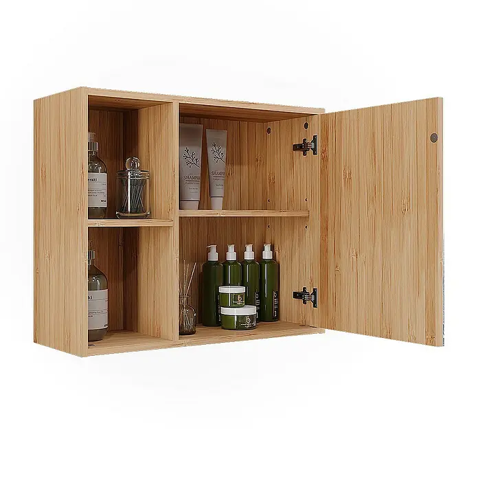 Vicco Spiegelschrank Lucie Bambus mit Spiegel - B x H: 54 x 44,5 cm, Sonstiges, Bambus