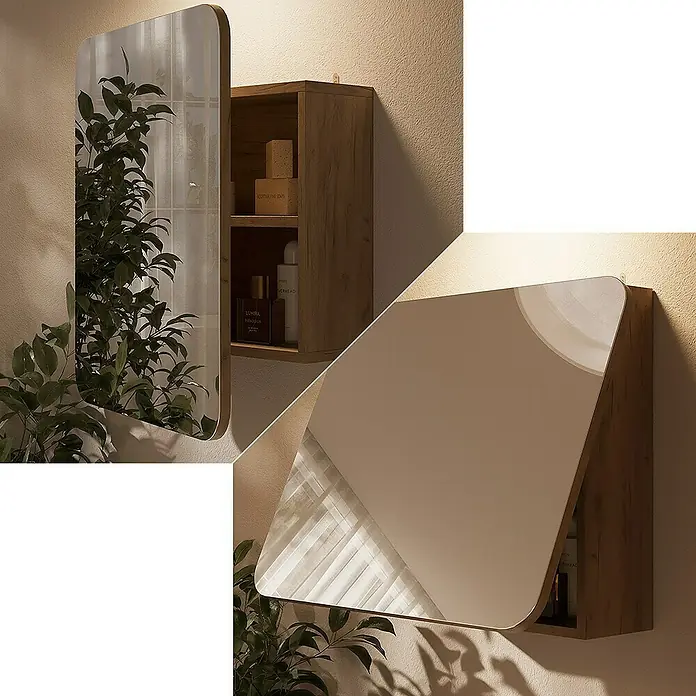 Vicco Spiegelschrank Zino Goldkraft Eiche mit Regalen - Sonstiges, Goldkraft Eiche