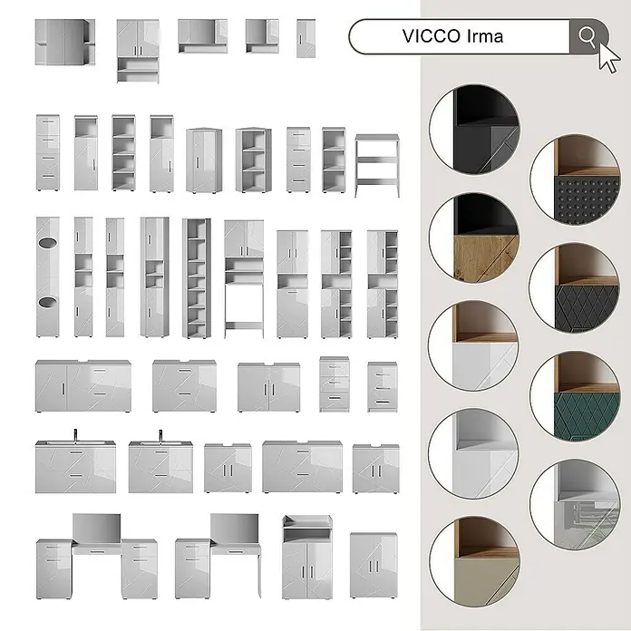 Vicco Spiegelschrank Irma Beige - Sonstiges, Beige