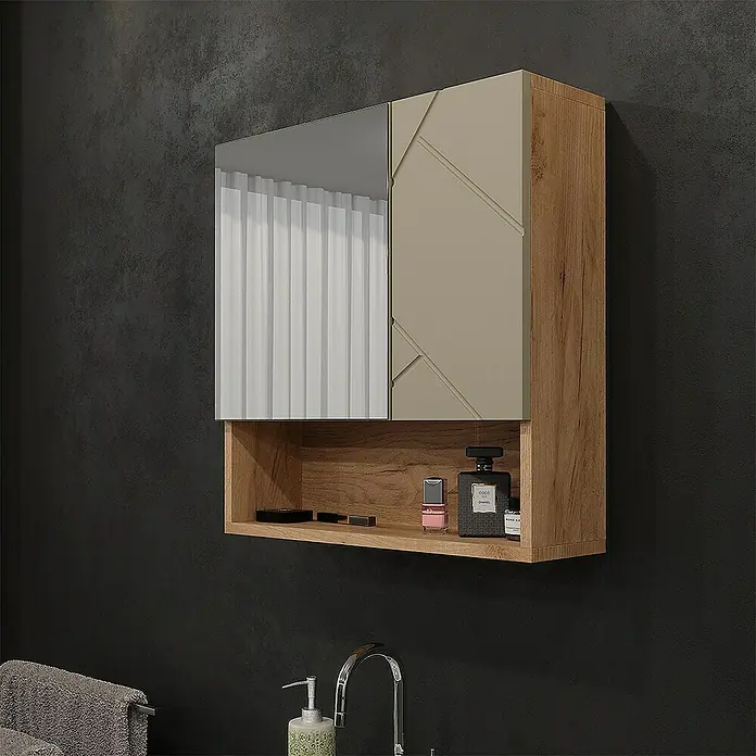 Vicco Spiegelschrank Irma Beige - Sonstiges, Beige