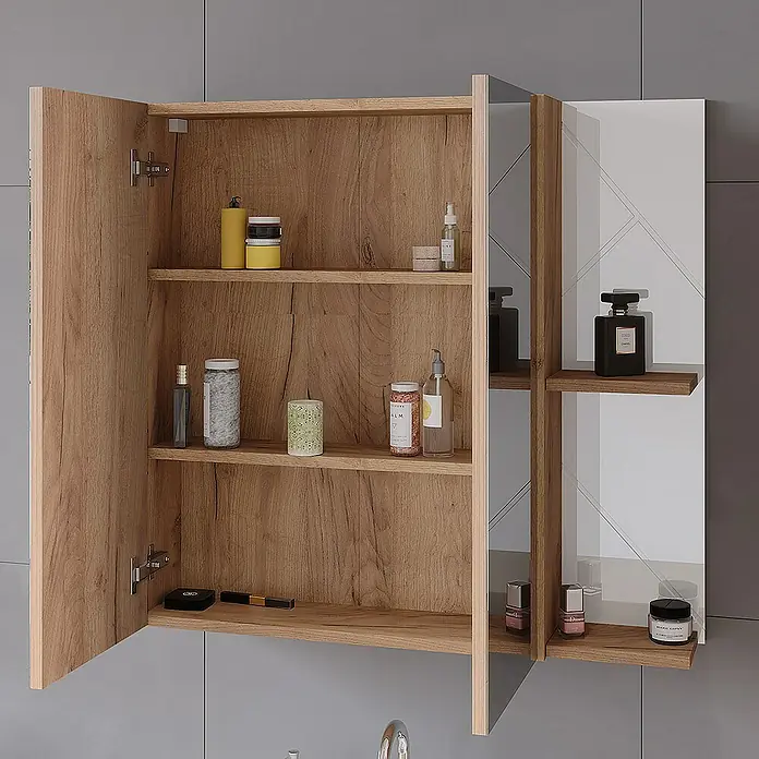 Vicco Spiegelschrank Irma Weiß Hochglanz - B x H: 80 x 75 cm, Sonstiges, Weiß Hochglanz