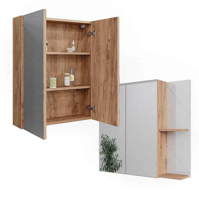 Vicco Spiegelschrank Irma Weiß Hochglanz - B x H: 80 x 75 cm, Sonstiges, Weiß Hochglanz