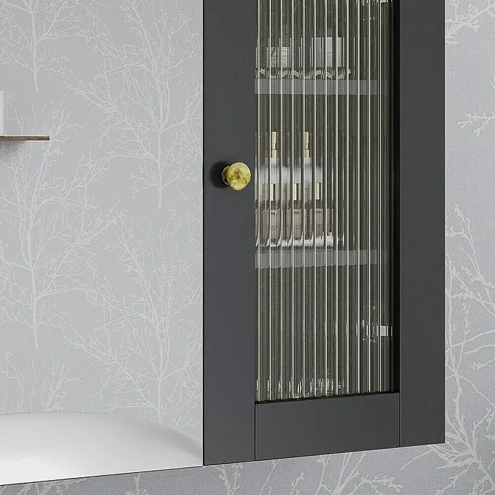 Vicco Spiegelschrank Malte Grau mit Spiegel - B x H: 60 x 50 cm, Stahl, Grau