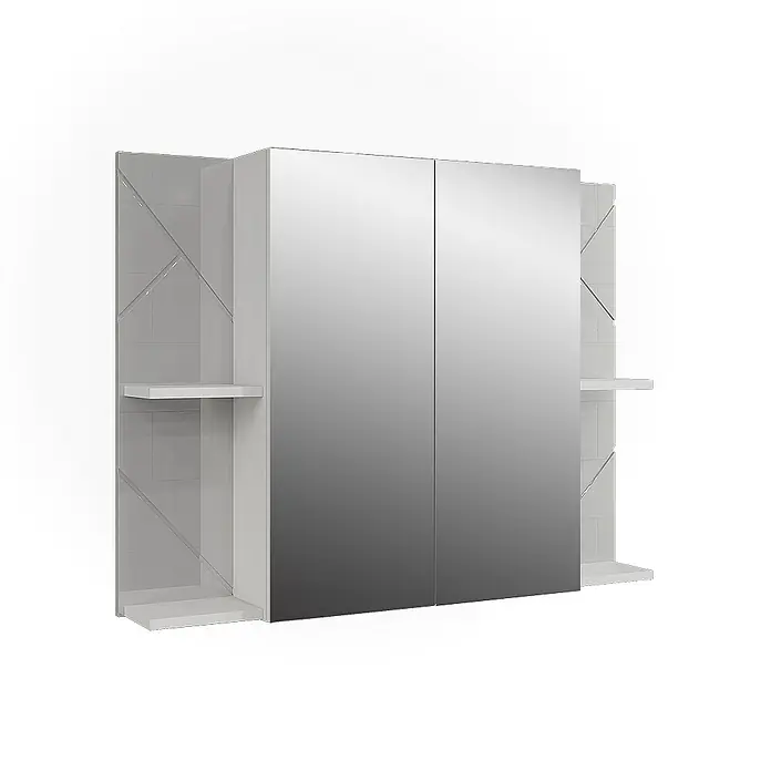 Vicco Spiegelschrank Irma Weiß/Weiß Hochglanz mit 2 Türen - B x H: 100 x 75 cm, Sonstiges, Weiß/Weiß Hochglanz
