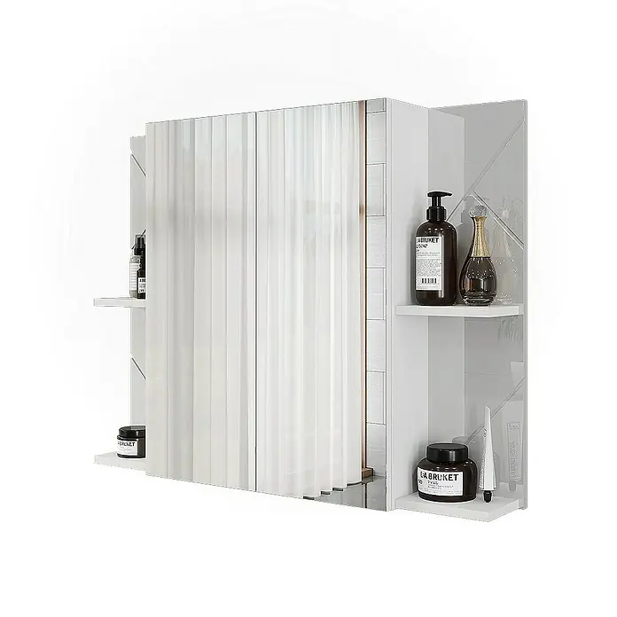 Vicco Spiegelschrank Irma Weiß/Weiß Hochglanz mit 2 Türen - B x H: 100 x 75 cm, Sonstiges, Weiß/Weiß Hochglanz