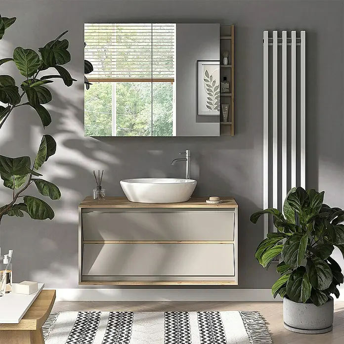 Vicco Spiegelschrank Edelin Cashmere mit Regalen - Sonstiges, Cashmere