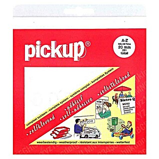 Pickup Sticker (Letters, Wit, Hoogte: 20 mm)