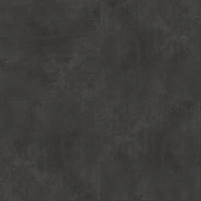 Vinylbodenmuster Isocore Inside Lombardia - 280 x 120 x 8 mm, Fliesenoptik - Dunkle Betonfliese mit subtiler Textur. Ideal für moderne Räume, die eine industrielle Ästhetik suchen.