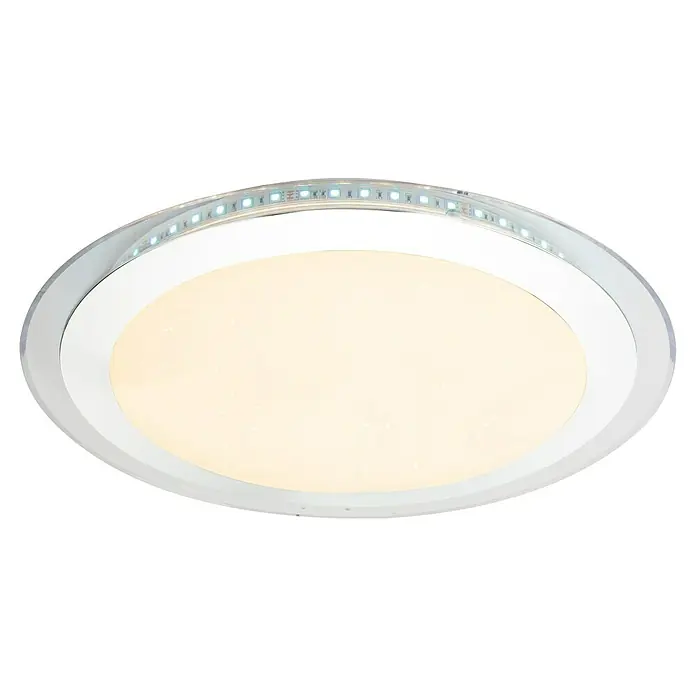 Lavida LED-Deckenleuchte rund Arrco - 30 W, Ø x H: 405 mm x 9 cm, Opal, RGB - Runde Deckenleuchte mit LED-Leuchtmittel und Chromrand für eine helle und moderne Beleuchtung im Raum.