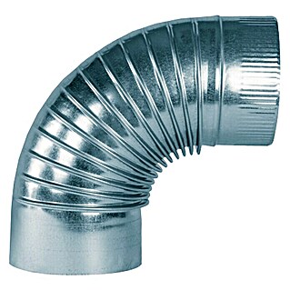 Codo para tubos galvanizado (150 mm, 90 °, Zincado, Plateado)