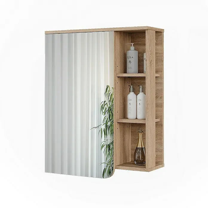 Vicco Spiegelschrank Karen Sonoma/Blau - B x H: 60 x 75 cm, Sonstiges, Sonoma/Blau