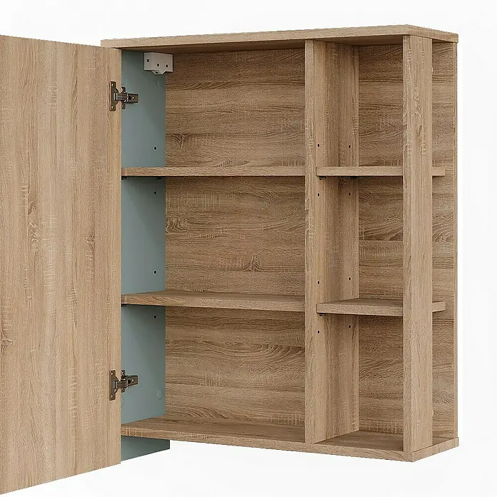 Vicco Spiegelschrank Karen Sonoma/Blau - B x H: 60 x 75 cm, Sonstiges, Sonoma/Blau