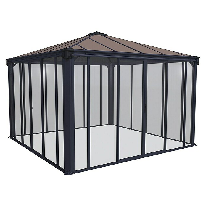 Palram Gartenpavillon Ledro 3600 (L x B: 360 x 360 cm, Anthrazit, Bronze)