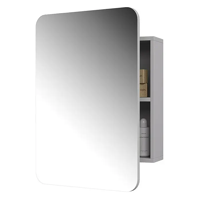 Vicco Spiegelschrank Zino Weiß mit Regalen - B x H: 70 x 50 cm, Sonstiges, Weiß