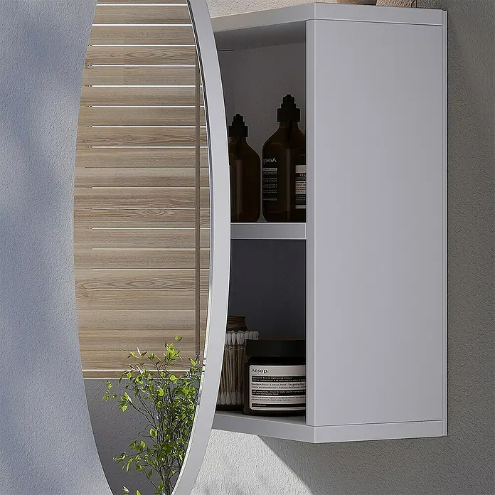 Vicco Spiegelschrank Loki Weiß mit 2 Fächern - B x H: 70 x 70 cm, Sonstiges, Weiß