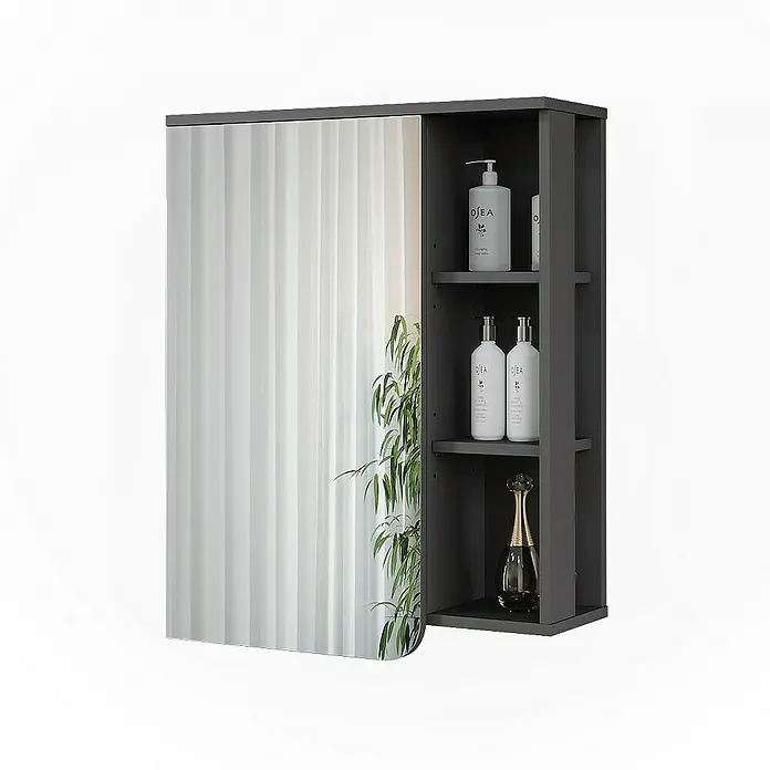 Vicco Spiegelschrank Karen Anthrazit/Weiß - B x H: 60 x 75 cm, Sonstiges, Anthrazit/Weiß