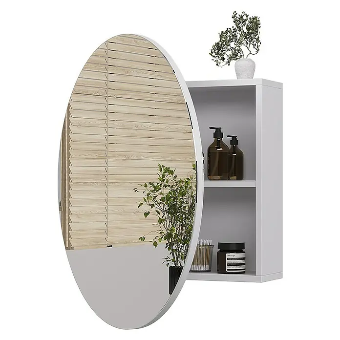 Vicco Spiegelschrank Loki Weiß mit 2 Fächern - B x H: 70 x 70 cm, Sonstiges, Weiß