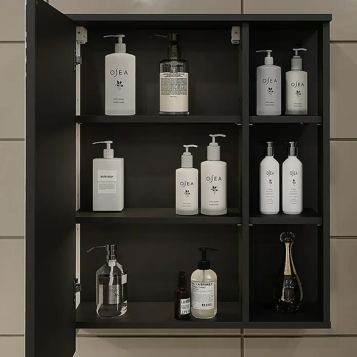 Vicco Spiegelschrank Karen Anthrazit/Weiß - B x H: 60 x 75 cm, Sonstiges, Anthrazit/Weiß