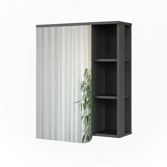 Vicco Spiegelschrank Karen Anthrazit/Weiß - B x H: 60 x 75 cm, Sonstiges, Anthrazit/Weiß