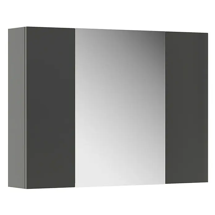 Vicco Spiegelschrank Leopold Anthrazit mit Regalen - B x H: 80 x 59,2 cm, Sonstiges, Anthrazit