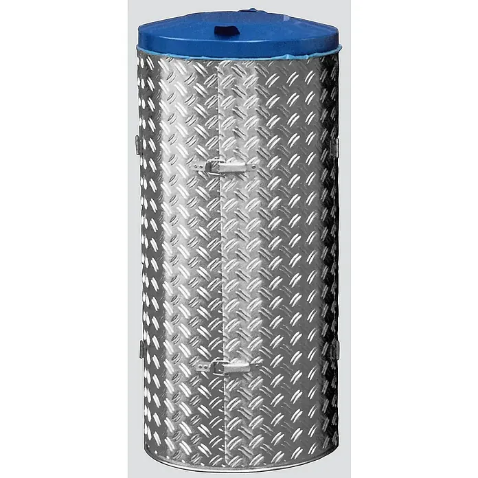 Proregal Standard-Mülleimer mit Tür - 120 l, Edelstahl, Blau