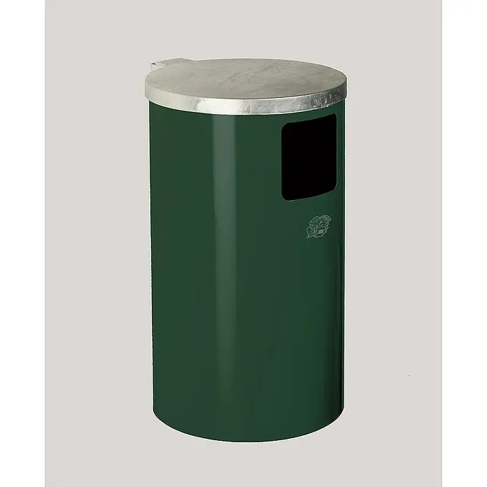 Proregal Standard Mülleimer zur Wand- oder Rohrbefestigung - 30 l, Stahl, Grün