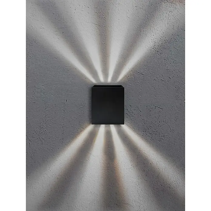 Starlux LED-Außenwandleuchte Effect - 6 W, 10 x 6 x 12 cm, Anthrazit, IP65 - Moderne schwarze Wandleuchte mit hellem Lichtkegel, ideal für eine stilvolle Beleuchtung im Innenbereich.
