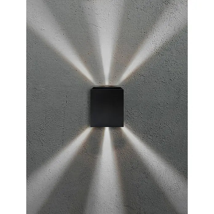 Starlux LED-Außenwandleuchte Effect - 6 W, 10 x 6 x 12 cm, Anthrazit, IP65 - Wandleuchte im minimalistischen Design, die ein dekoratives Lichtmuster an die Wand wirft. Moderne Beleuchtung für Innen- und Außenbereiche.