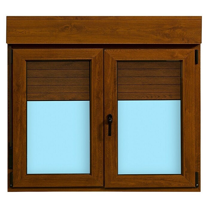 Ventana de PVC practicable-oscilobatiente (140 x 118 cm, Derecha, Marrón, Con persiana de PVC) | BAUHAUS