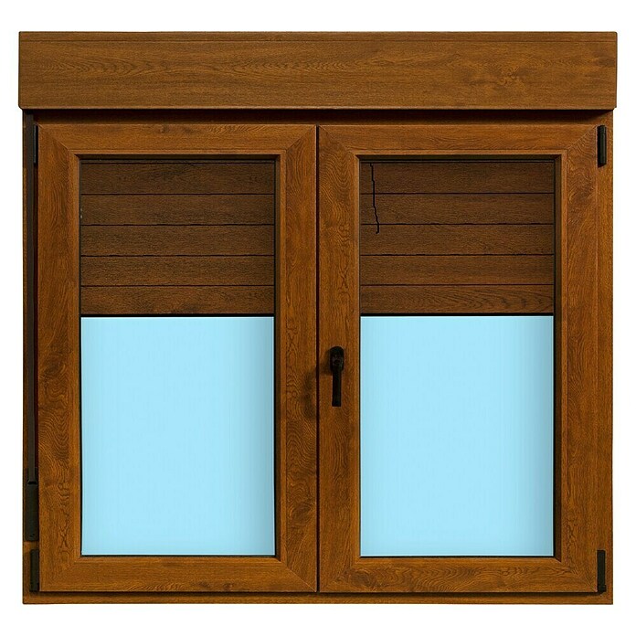 Ventana de PVC practicable-oscilobatiente (140 x 138 cm, Derecha, Marrón, Con persiana de PVC) | BAUHAUS