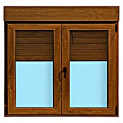Ventana de PVC practicable-oscilobatiente (140 x 138 cm, Derecha, Marrón, Con persiana de PVC) | BAUHAUS