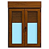 Ventana de PVC practicable-oscilobatiente (100 x 138 cm, Derecha, Marrón, Con persiana de PVC) | BAUHAUS