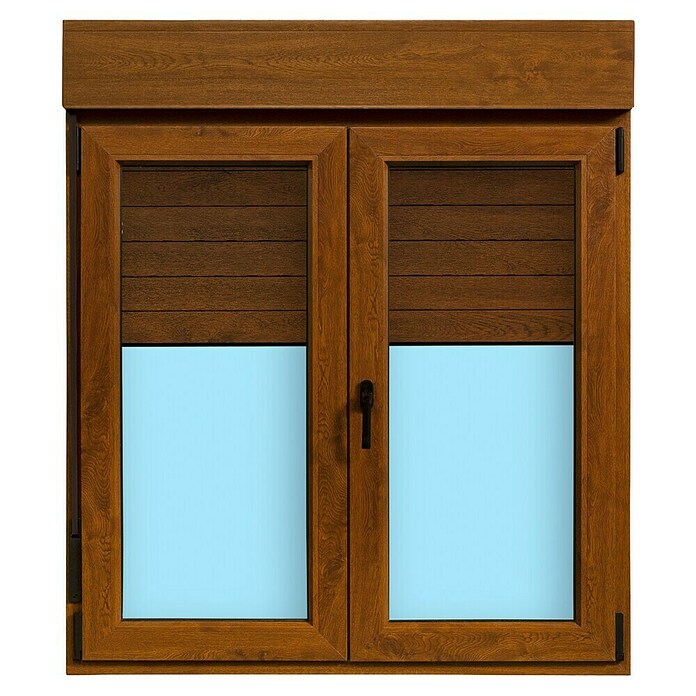 Ventana de PVC practicable-oscilobatiente (120 x 138 cm, Derecha, Marrón, Con persiana de PVC) | BAUHAUS