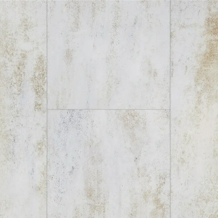 Parador Vinylboden Basic 5.3 - Dolomit weiß, Fliese, 914 x 457 x 5,3 mm - Helle, strukturierte Betonfliesen mit subtilen Farbvariationen für einen modernen Look. Die Fliesen bilden ein attraktives Muster.