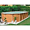 KWAD Pool-Set Supreme Wood (L x B x H: 7,3 x 3,7 x 1,32 m, Fassungsvermögen: 29.500 l, Oval)