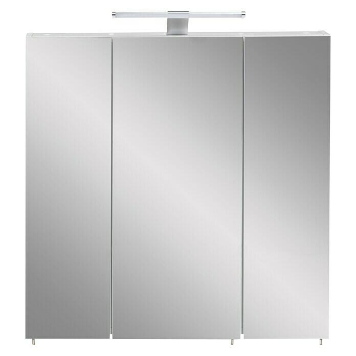 Schildmeyer LED-Spiegelschrank RomaB x H: 70 x 75 cm, Mit Beleuchtung, Spanplatte, Weiß Front View