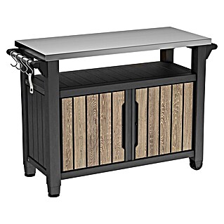 Keter Mesa de servicio Unity XL (L x An: 134 x 52 cm, Marrón/Antracita)