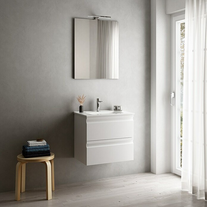 Camargue Pull Mueble de lavabo (An x Pr x Al: 59,5 x 45,4 x 55 cm, Blanco) | BAUHAUS