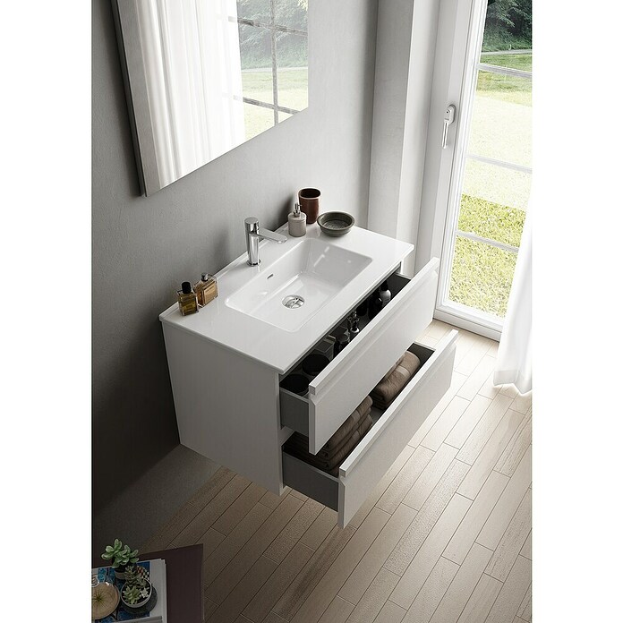 Camargue Pull Aufsatzwaschbecken (80 x 45,5 cm, Weiß) | BAUHAUS