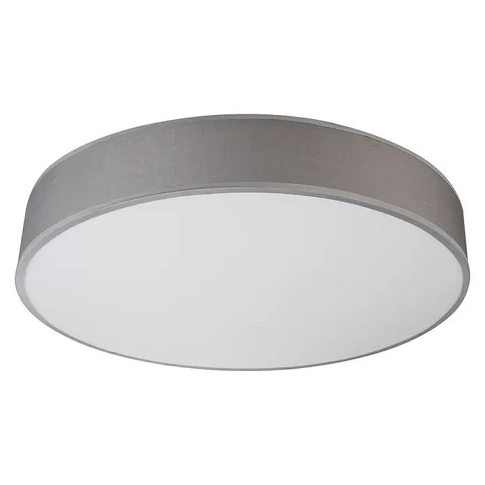 Tween Light LED-Deckenleuchte rund Mandas - 75 W, Ø x H: 700 mm x 11 cm, Grau, Weiß - Nahaufnahme einer grauen runden LED-Deckenleuchte mit diffusem Licht für moderne Innenräume.
