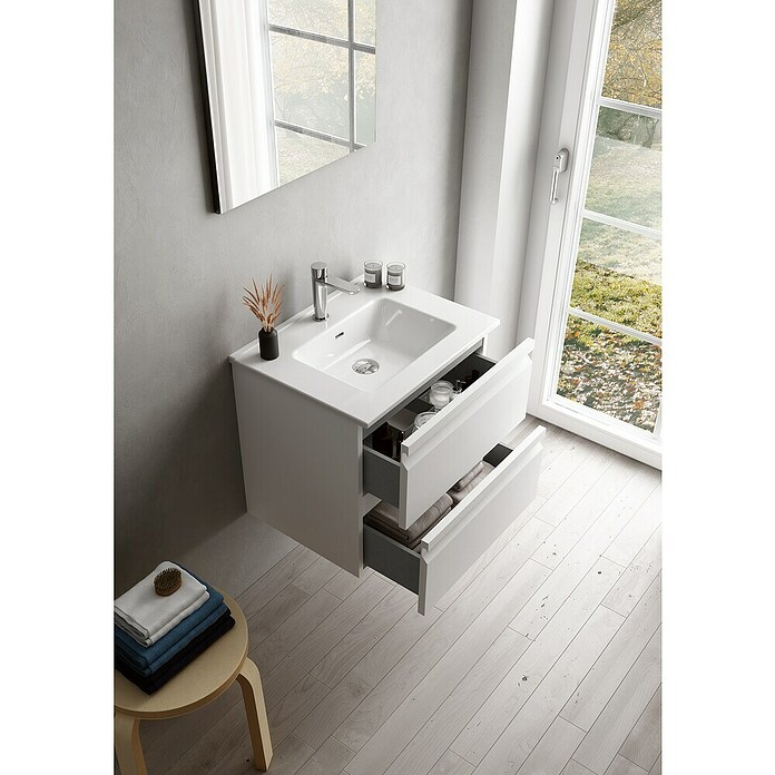 Camargue Pull Mueble de lavabo (An x Pr x Al: 59,5 x 45,4 x 55 cm, Blanco) | BAUHAUS