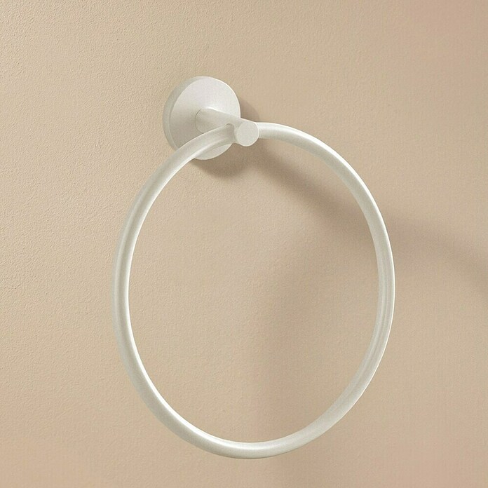 Cosmic Toallero de anilla Dual Start (Ancho: 20 cm, Blanco, Mate) | BAUHAUS