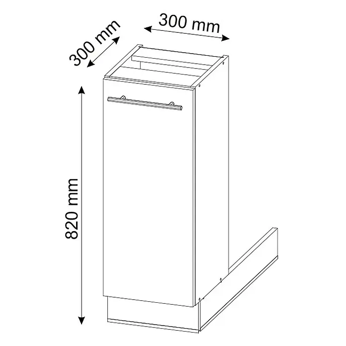 Vicco Inselküche Fame-Line Schwarz Eiche hochglanz ohne Arbeitsplatte - Breite: 30 cm, Schwarz Eiche hochglanz, Ohne Elektrogeräte