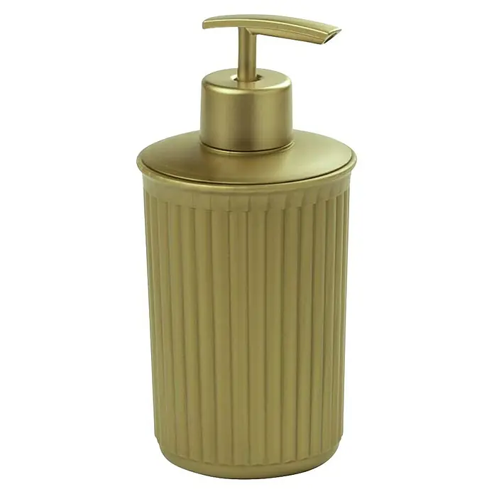 Tatay Baobab Dispensador de jabón - L x An x Al: 76 x 76 x 16 cm, Plástico, Oro - Dispensador de jabón dorado con textura acanalada. Su elegante diseño lo convierte en un reclamo en cualquier baño.